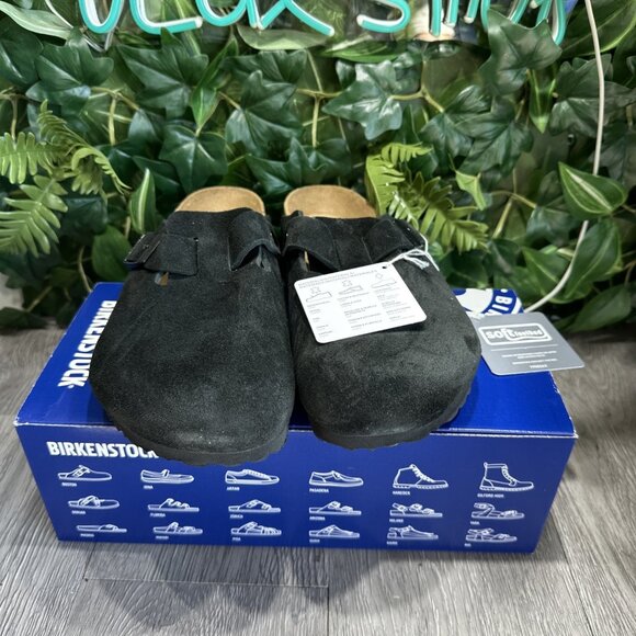 BIRKENSTOCK Boston Soft Footbed Suede Leather Unisex Men 12 EU 45 Black main image 7
